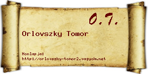 Orlovszky Tomor névjegykártya